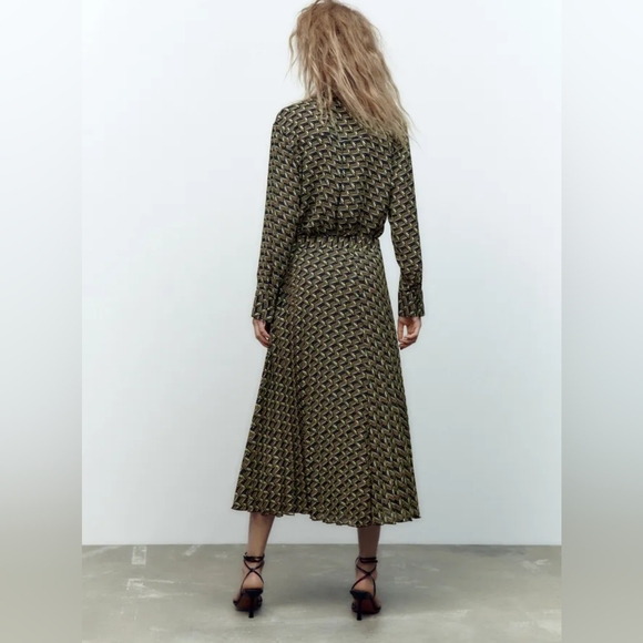 New Zara Geometric Printed Midi Skirt - 2492/051 - Picture 6 of 6